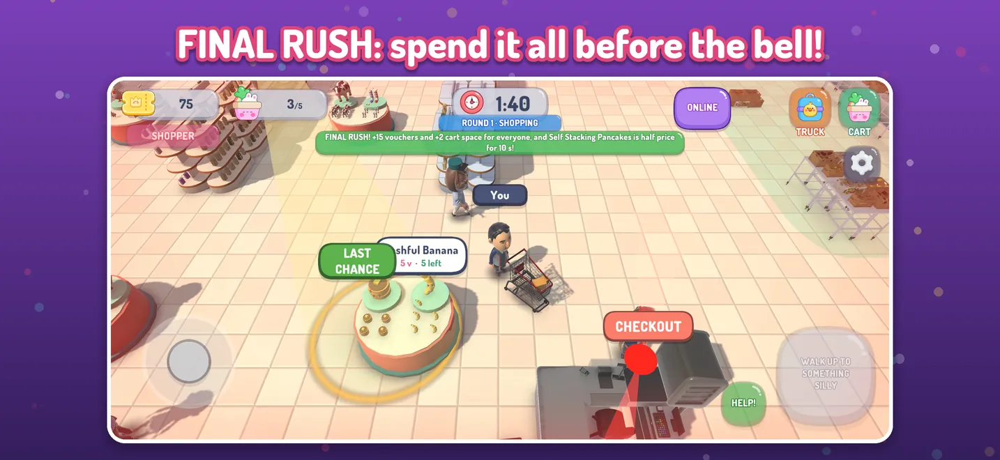FINAL RUSH: spend it all before the bell!